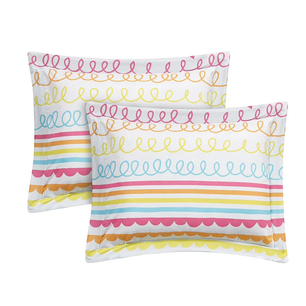 ALEX + BELLA Color Pop Rainbow Orange Microfiber Comforter Set thumbnail 5